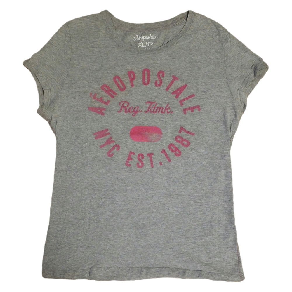Aeropostale Gray T-Shirt with Pink Logo